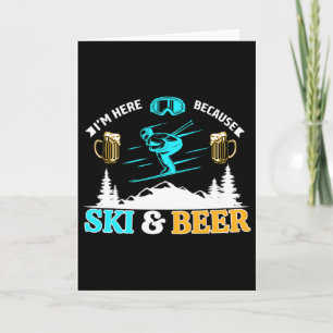 Skiën Bier Drinken - Skiloper Winter Ski Bier Zegg Kaart
