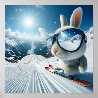 Skiën Bunny Avontuur Poster