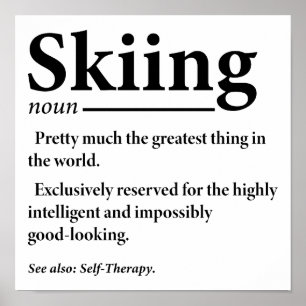 Skiën Definitie Grappige Ski Sport Lover Skiërs Poster