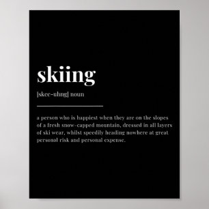 Skiën Definitie Woordenboek Ontwerp  Poster
