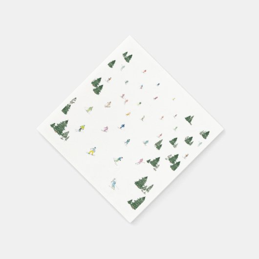 Skiën en snowboard party servetten (Hoek)