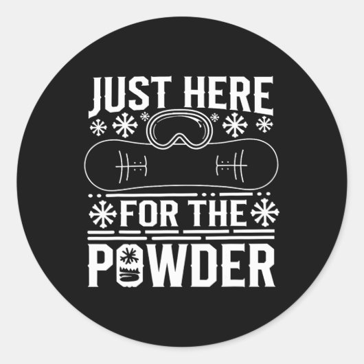 Skiën en snowboarden Beginner Winter Sports Ent Ronde Sticker (Voorkant)