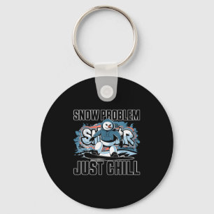 Skiën en snowboarden Funny skiër snowboarder Sneeu Sleutelhanger