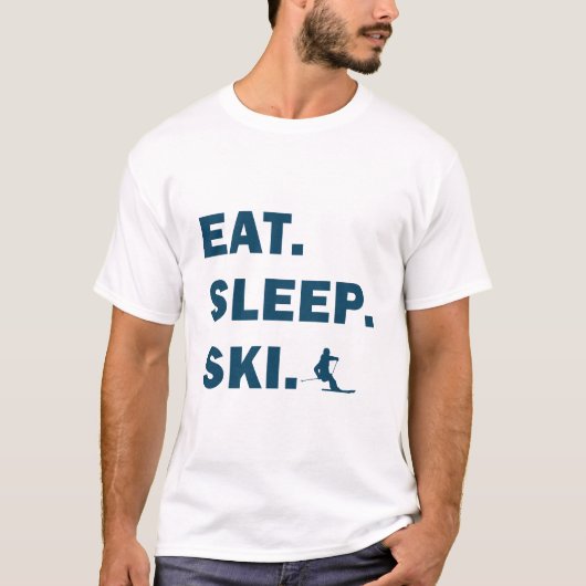 Skien en Snowboarding - Eat Sleep Ski T-shirt (Voorkant)