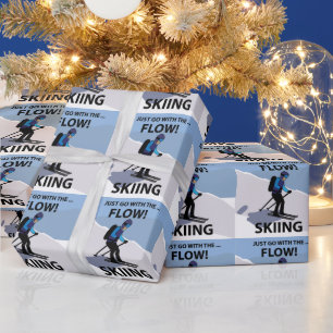 Skiën gaat gewoon met de flow skiën cadeaupapier
