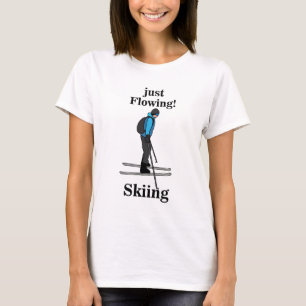 Skiën Gewoon Stromende Skiër T-shirt