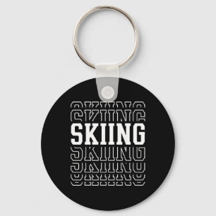 Skiën Grappige Gelaagde Tekst Skileraar Ski Coach Sleutelhanger