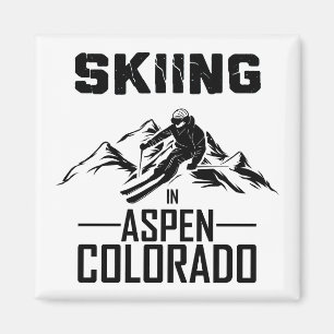 Skiën in Aspen, Colorado Magneet