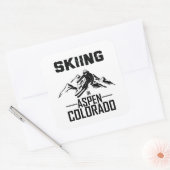 Skiën in Aspen, Colorado Vierkante Sticker (Envelop)