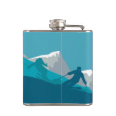 Skiën in bergen - Skiers Heupfles (Achterkant)