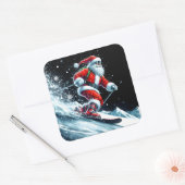 Skiën in de winter Fun! Vierkante Sticker (Envelop)