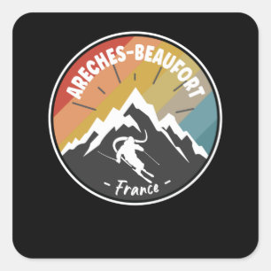 Skiën in Franse gebieden — Beaufort Vierkante Sticker