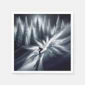 Skiën in het maanlicht servet (Voorkant)