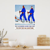Skiën in New York -  decor Poster (Keuken)
