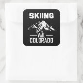 Skiën in Vail Colorado Vierkante Sticker (Tas)