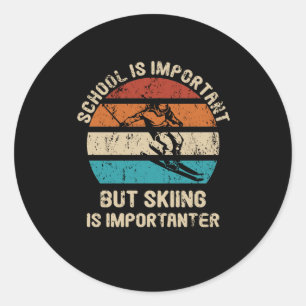 Skiën is een belangrijke skiester leerling skischo ronde sticker