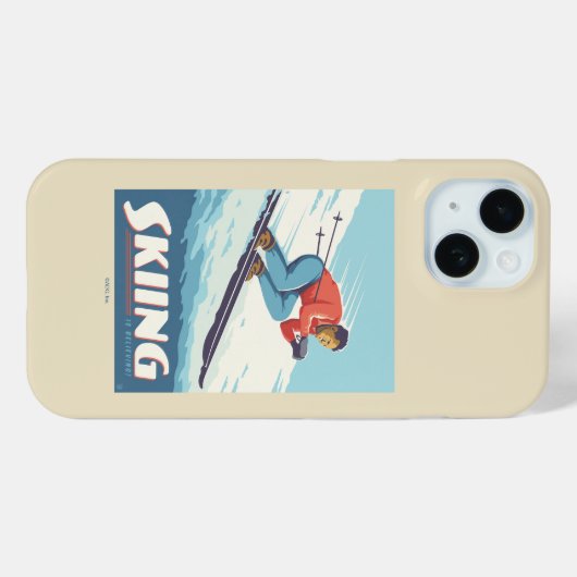 Skiën is geloven retro print Case-Mate iPhone case (Achterkant (horizontaal))
