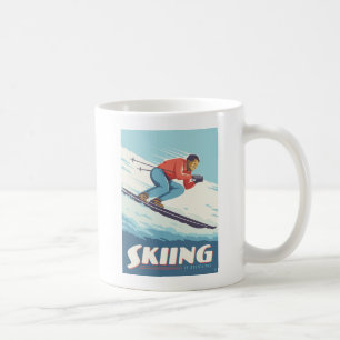 Skiën is geloven retro print koffiemok