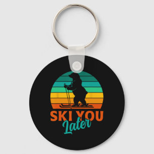 Skiën Je later Grappig Skiën Kinder Sleutelhanger