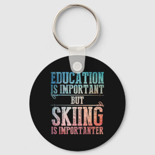 Skiën Kunst Voor Mannen Vrouwen Kinderen Winterspo Sleutelhanger