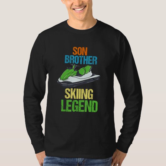 Skiën Legend, Afdaling, Ski, Jetski, Jet S T-shirt (Voorkant)
