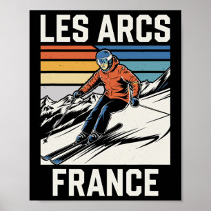Skiën Les Arcs Frankrijk Poster