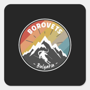 Skiën op borovets - Bulgarije Vierkante Sticker