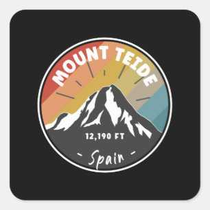 Skiën op de berg Teide - spanje Vierkante Sticker