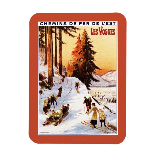 Skiën op het Poster Vosges Magneet (Verticaal)