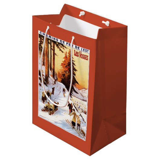 Skiën op het Poster Vosges Medium Cadeauzakje (Voorkant Gekanteld)