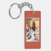 Skiën op het Poster Vosges Sleutelhanger (Voorkant Links)