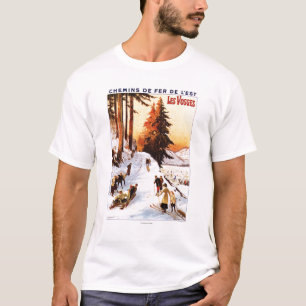 Skiën op het Poster Vosges T-shirt