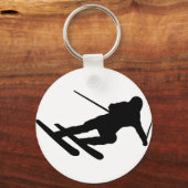 skiën over de bergskier sleutelhanger (Voorkant)
