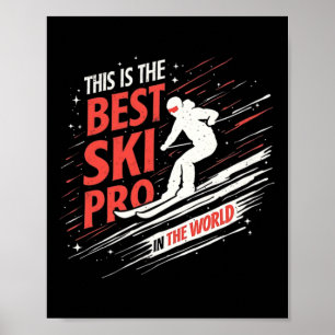 Skiën Professionele Mountain Snow Sport Poster