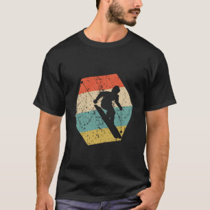 Skiën Retro Versleten Zeshoek Skiër T-shirt