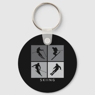 Skiën Silhouette Alpine Skier Wintersport Sleutelhanger