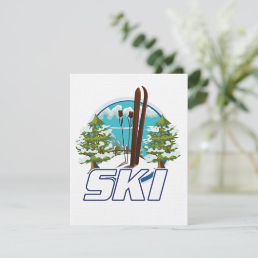 Skien, ski poster logo. (Staand voorkant)