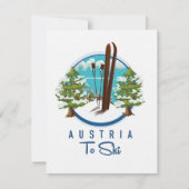 Skiën, ski-posterlogo. (Voorkant)