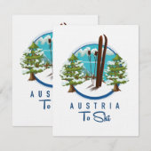 Skiën, ski-posterlogo. (Voorkant / Achterkant)