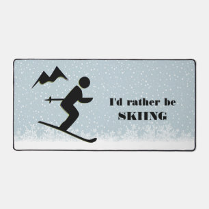 Skiën Skier Design Desk Mat