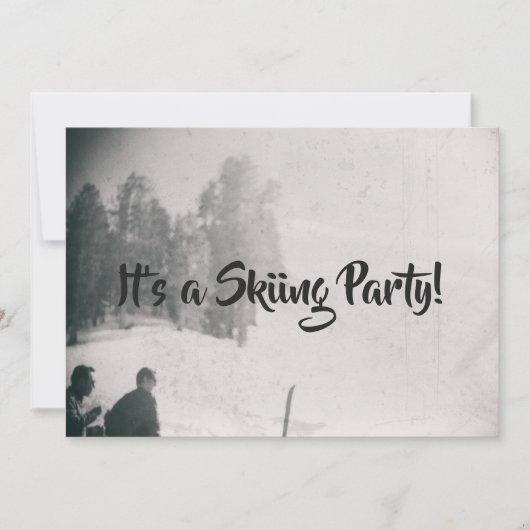 Skiën Skihelling Party Retro Snow Mountain Kaart (Voorkant)