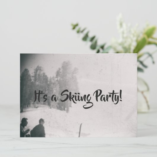 Skiën Skihelling Party Retro Snow Mountain Kaart (Staand voorkant)