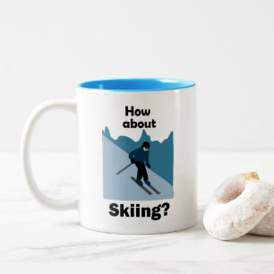 Skiën Skiloper Hoe Zit Het Met Skiën Ski  Tweekleurige Koffiemok