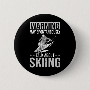 Skiën Sport Grappig Skitraining Competitie  Ronde Button 5,7 Cm