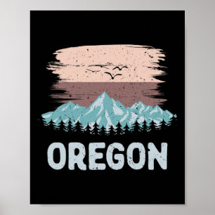 Skiën T Shirt Oregon Snowboarding Mountain Poster