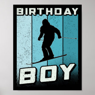 Skiën Verjaardag Jongen Ski Verjaardag Jongens Ski Poster