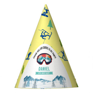 Skiën Verjaardagsfeest Snowboard Feesthoedjes