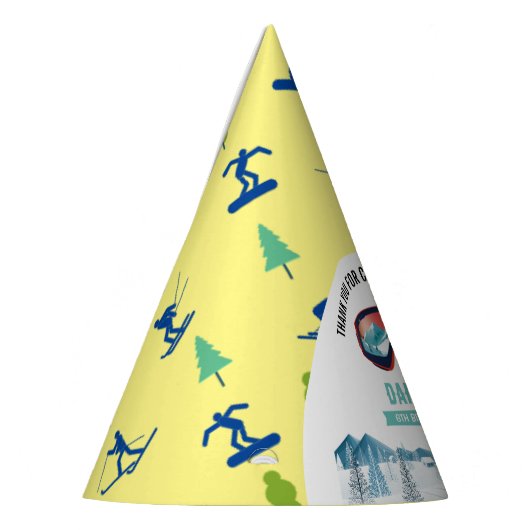 Skiën Verjaardagsfeest Snowboard Feesthoedjes (Links)