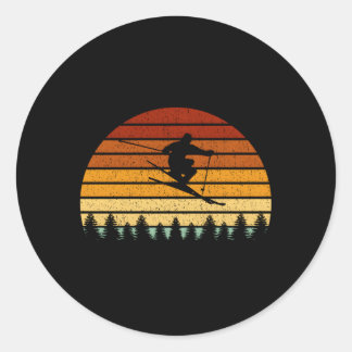 Skiën voor skiërs ronde sticker