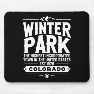 Skiën Winter Park Colorado Skiloper Ski Souvenir Muismat
